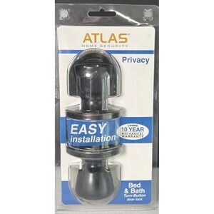 Atlas Home Privacy Bed & Bath Turn Door Knob Button Door Lock-Oil Rubbed Bronze